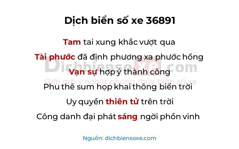Dịch thơ biển số 36891
