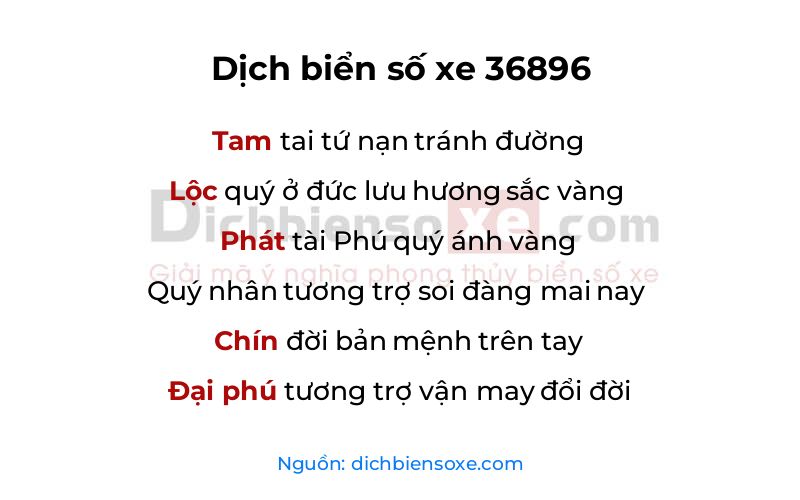 Dịch thơ biển số 36896