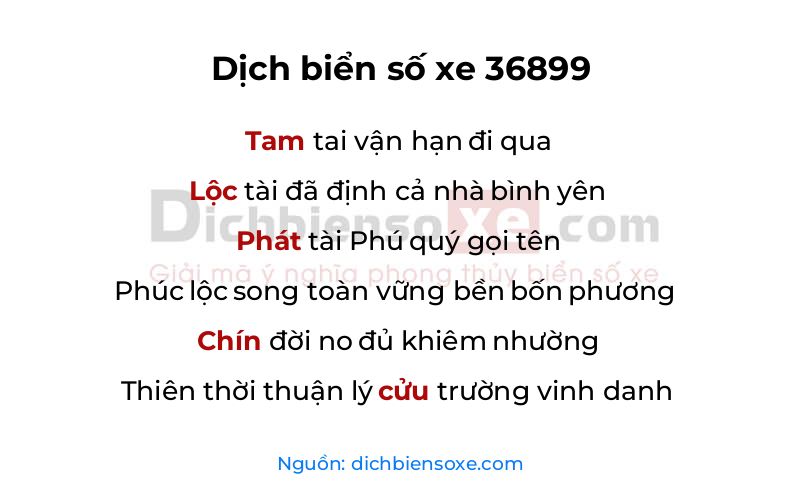 Dịch thơ biển số 36899