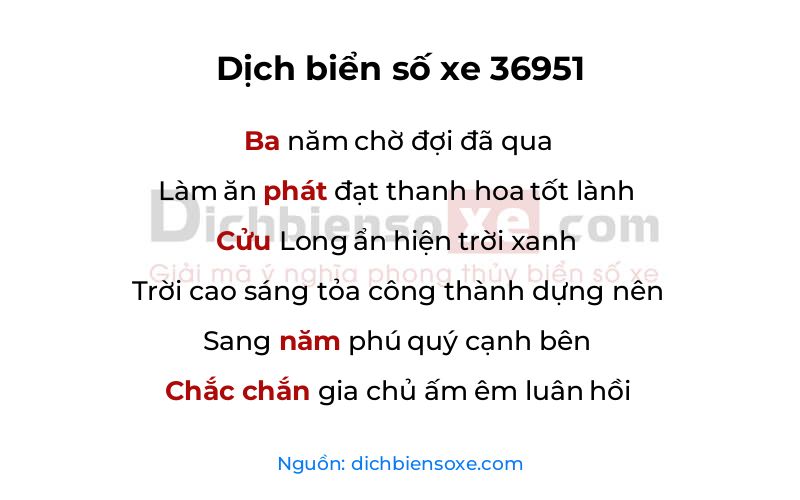 Dịch thơ biển số 36951