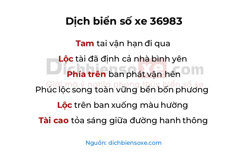 Dịch thơ biển số 36983