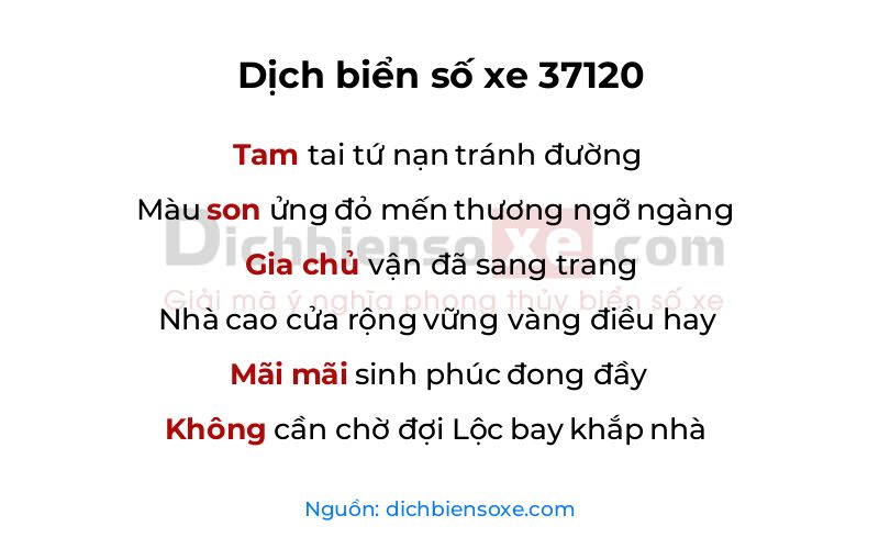 Dịch thơ biển số 37120