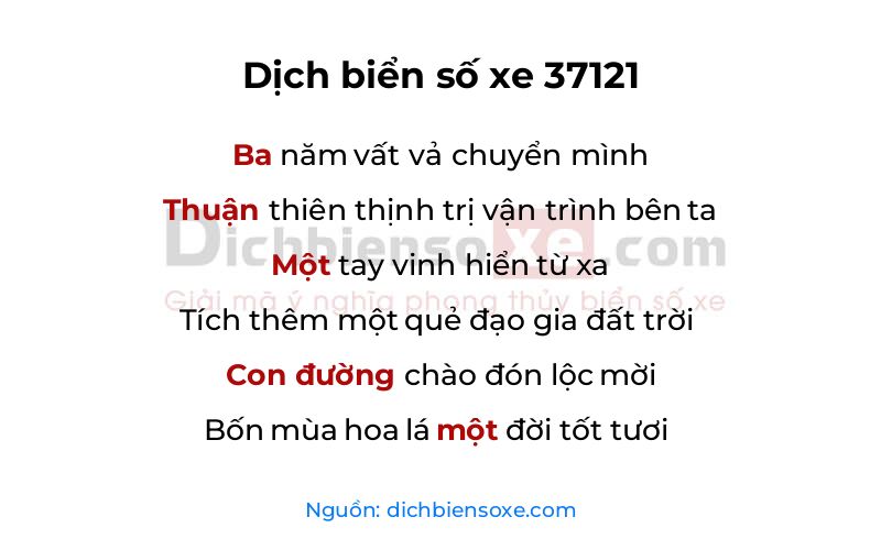 Dịch thơ biển số 37121