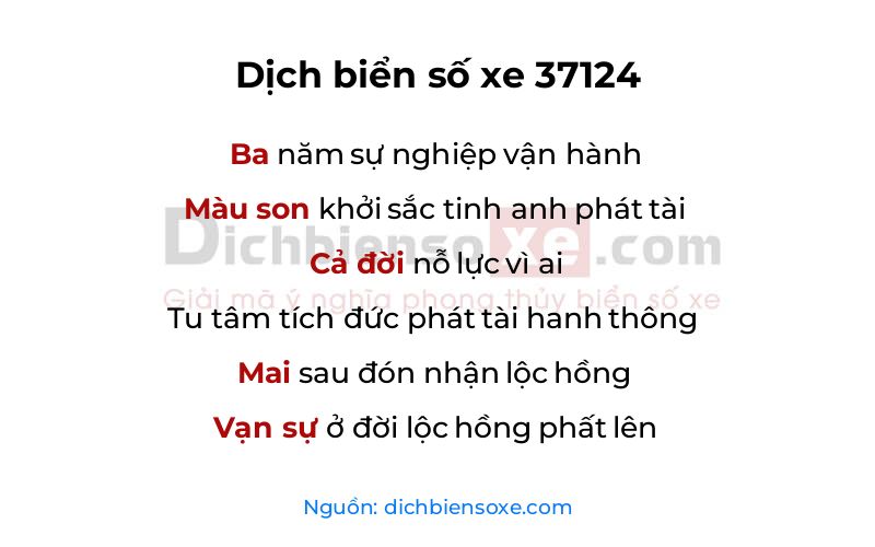 Dịch thơ biển số 37124