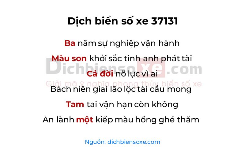 Dịch thơ biển số 37131