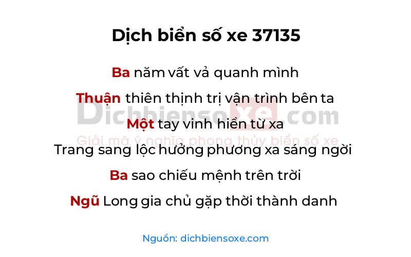 Dịch thơ biển số 37135