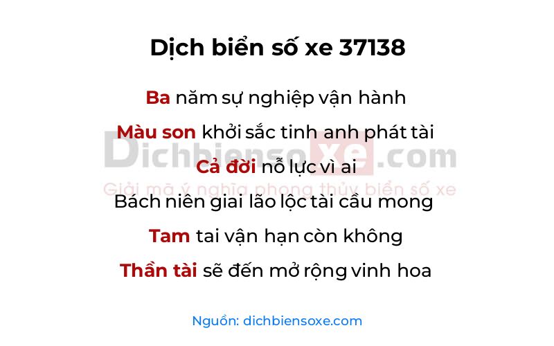 Dịch thơ biển số 37138