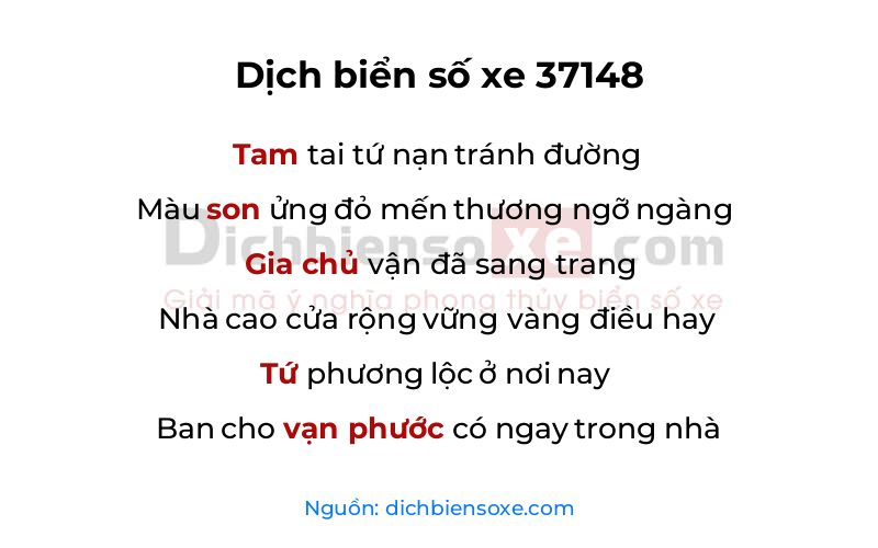 Dịch thơ biển số 37148