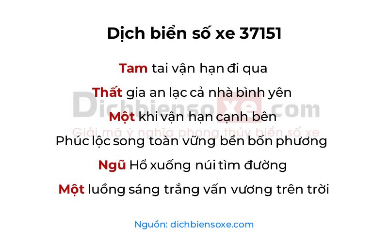 Dịch thơ biển số 37151