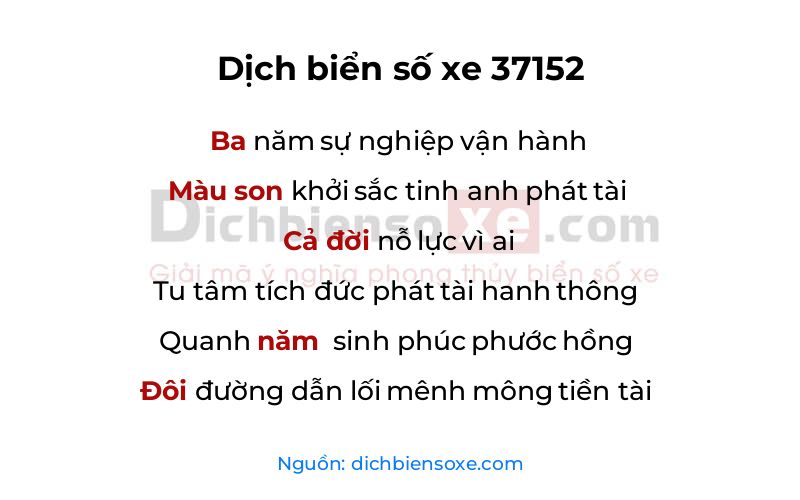 Dịch thơ biển số 37152