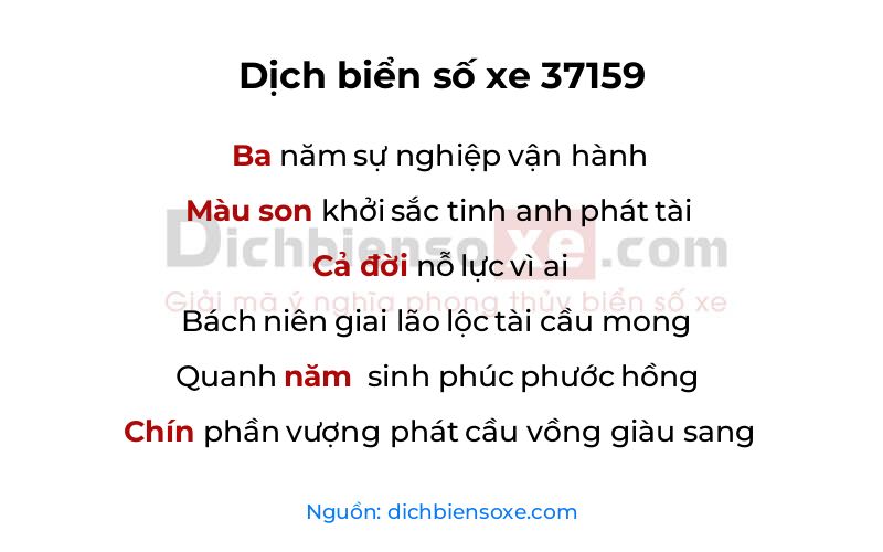 Dịch thơ biển số 37159