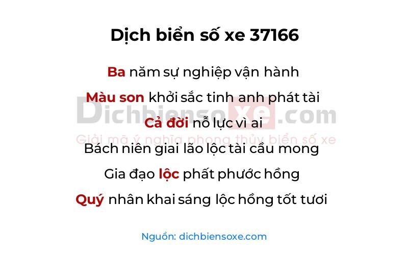Dịch thơ biển số 37166