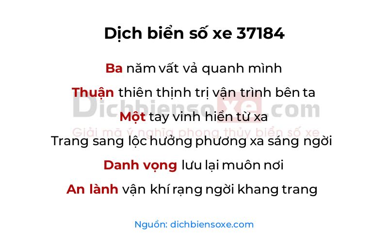 Dịch thơ biển số 37184