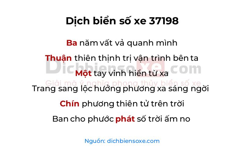 Dịch thơ biển số 37198