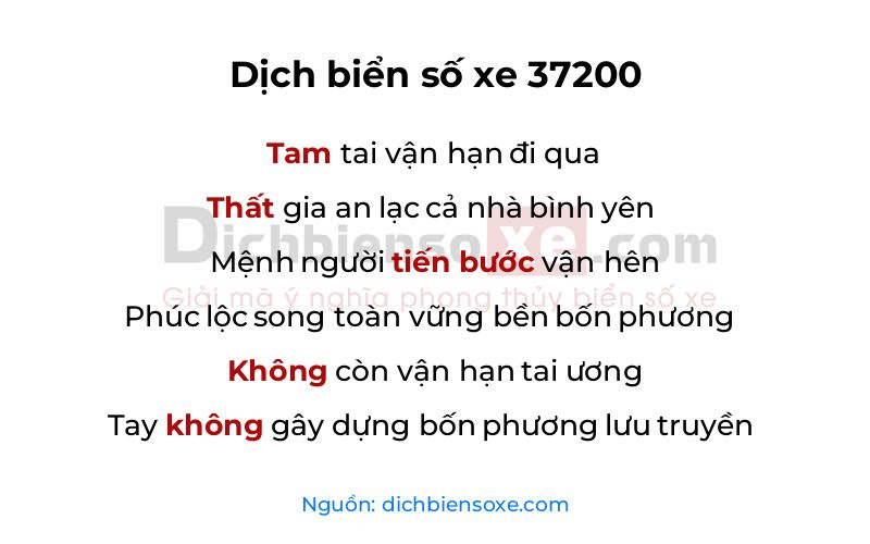 Dịch thơ biển số 37200