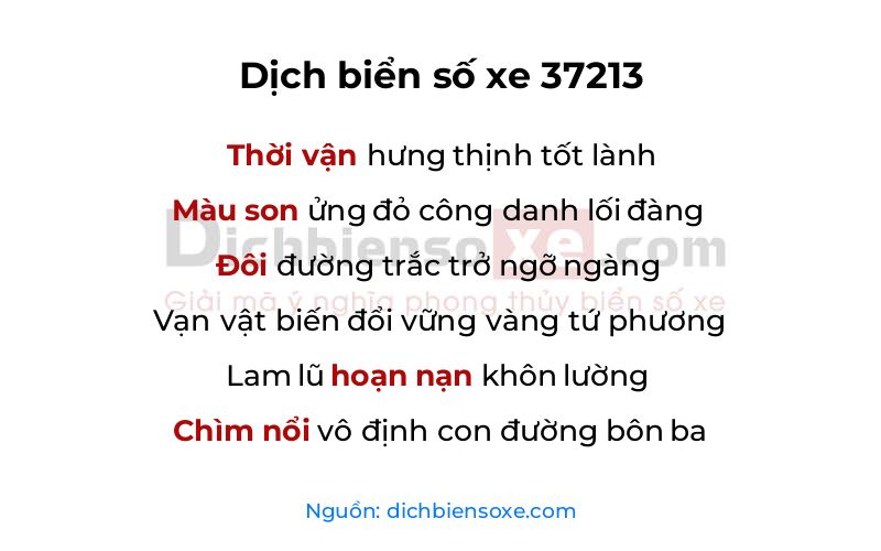 Dịch thơ biển số 37213