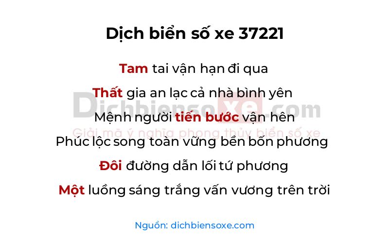 Dịch thơ biển số 37221