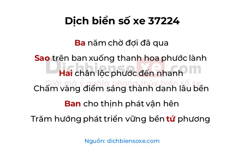 Dịch thơ biển số 37224