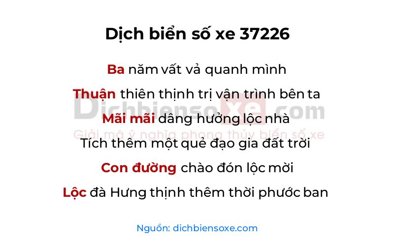 Dịch thơ biển số 37226
