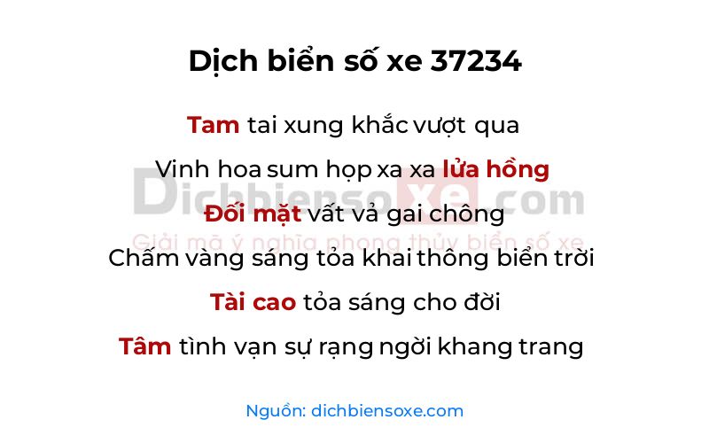 Dịch thơ biển số 37234