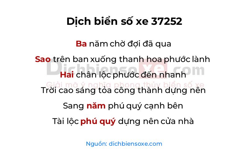 Dịch thơ biển số 37252