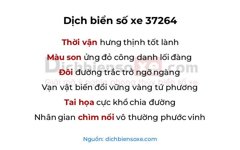Dịch thơ biển số 37264