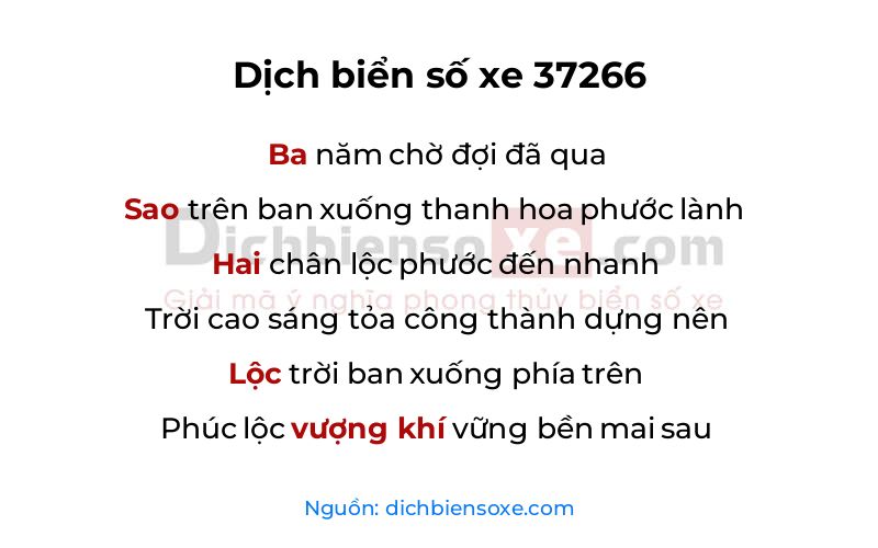 Dịch thơ biển số 37266