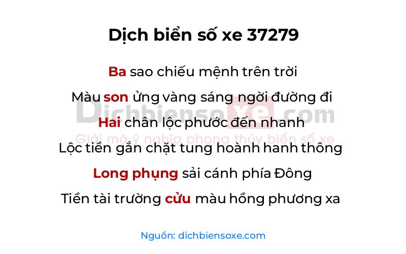 Dịch thơ biển số 37279