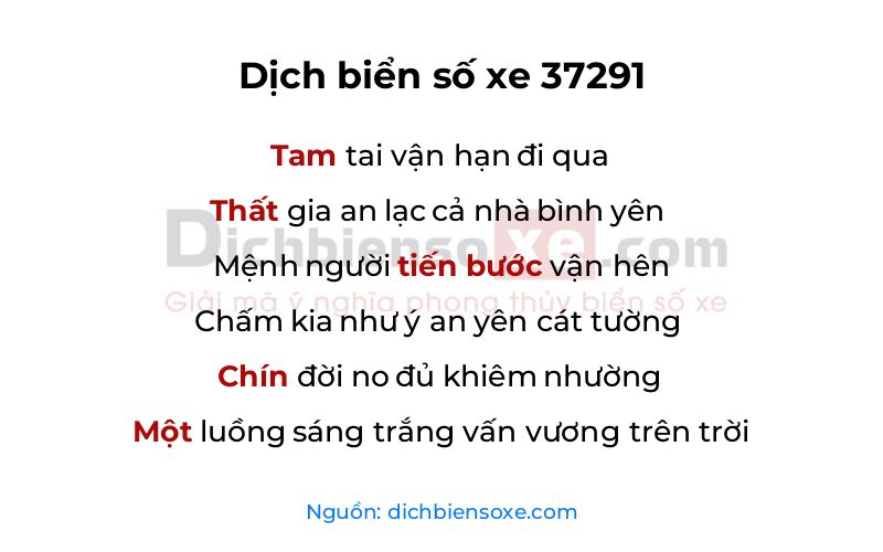 Dịch thơ biển số 37291