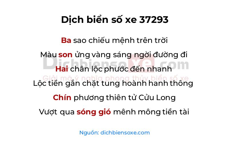Dịch thơ biển số 37293
