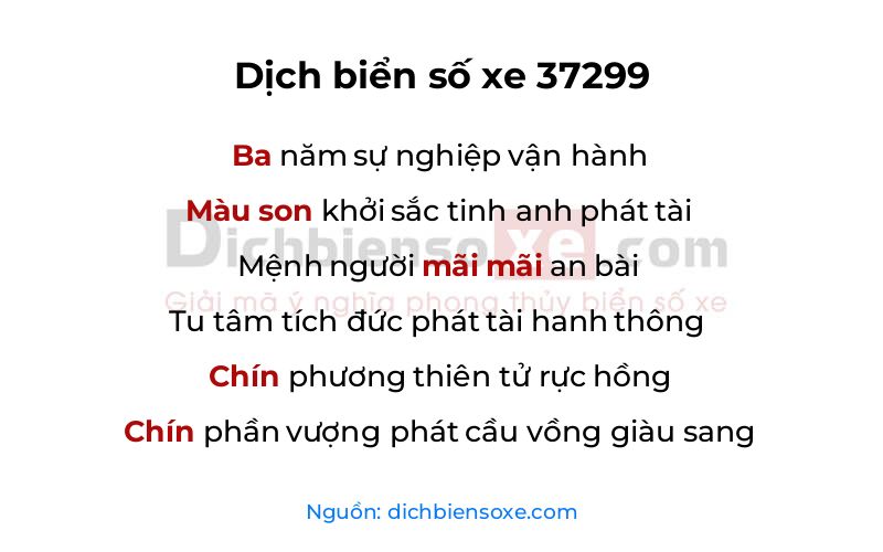 Dịch thơ biển số 37299