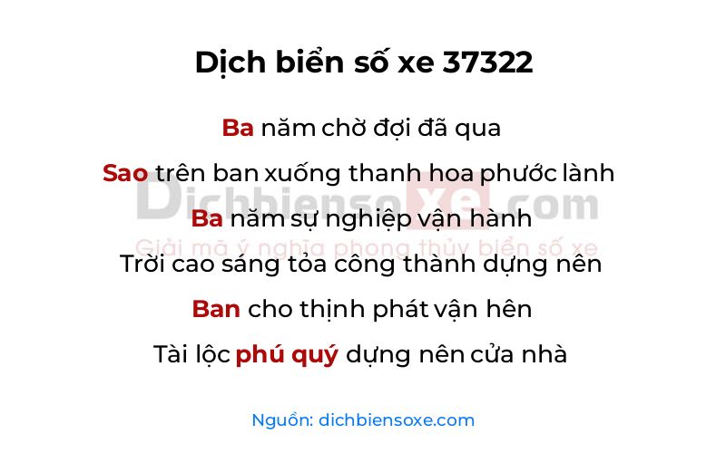 Dịch thơ biển số 37322