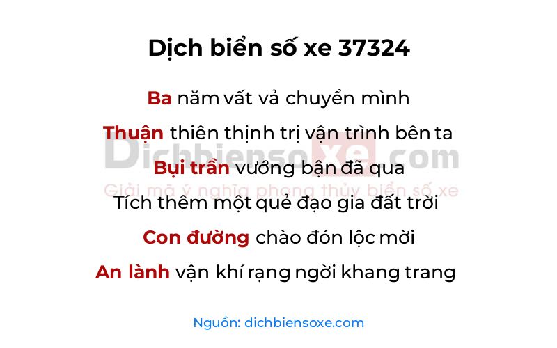 Dịch thơ biển số 37324