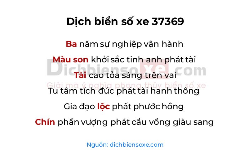 Dịch thơ biển số 37369