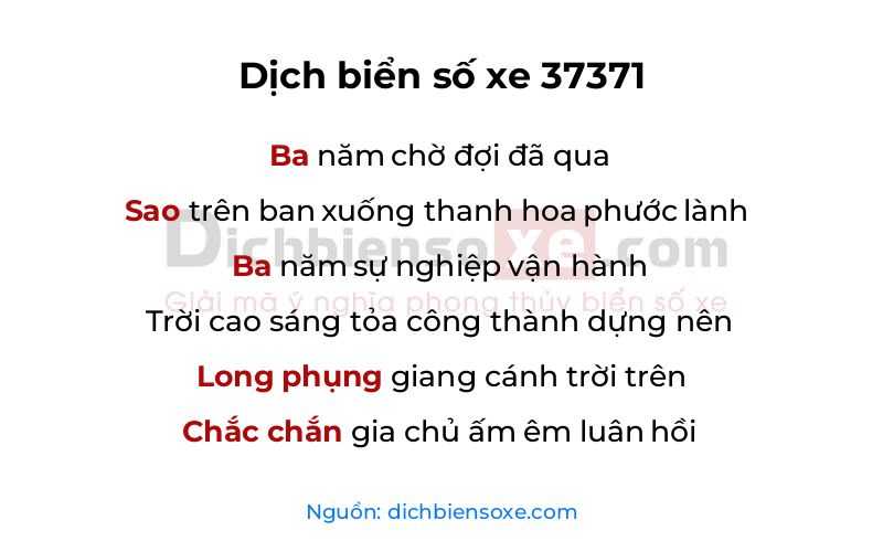Dịch thơ biển số 37371