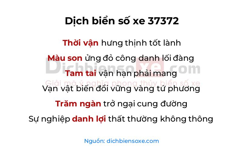 Dịch thơ biển số 37372