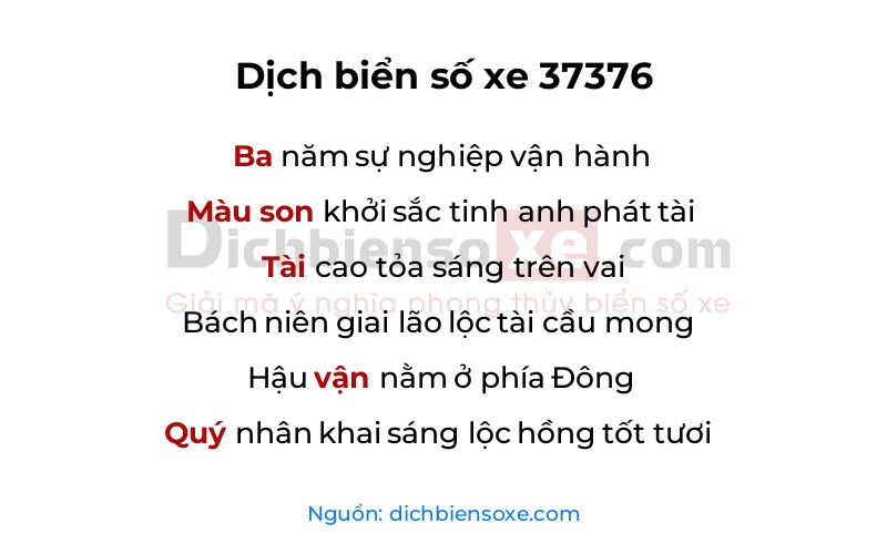 Dịch thơ biển số 37376