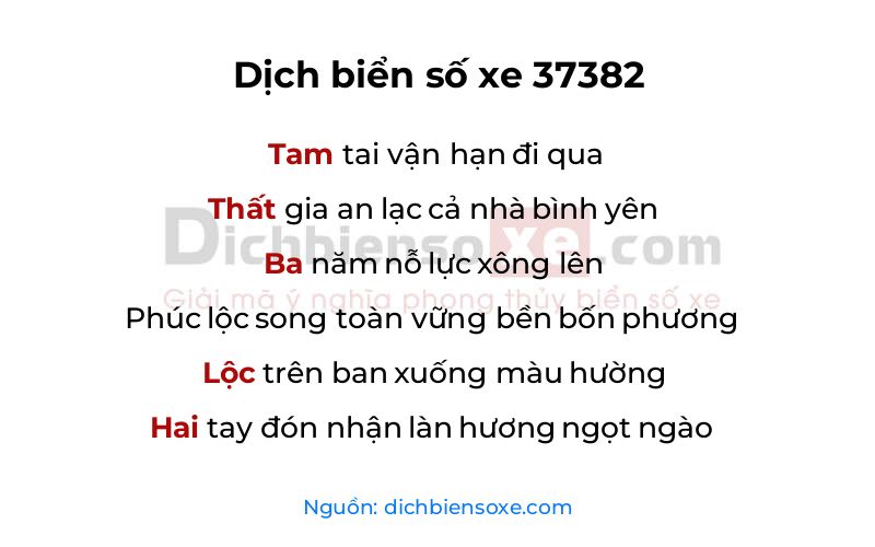Dịch thơ biển số 37382