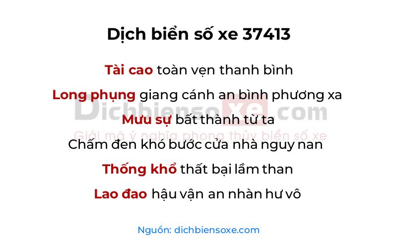 Dịch thơ biển số 37413