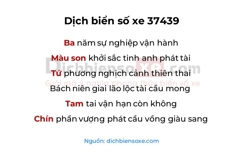 Dịch thơ biển số 37439