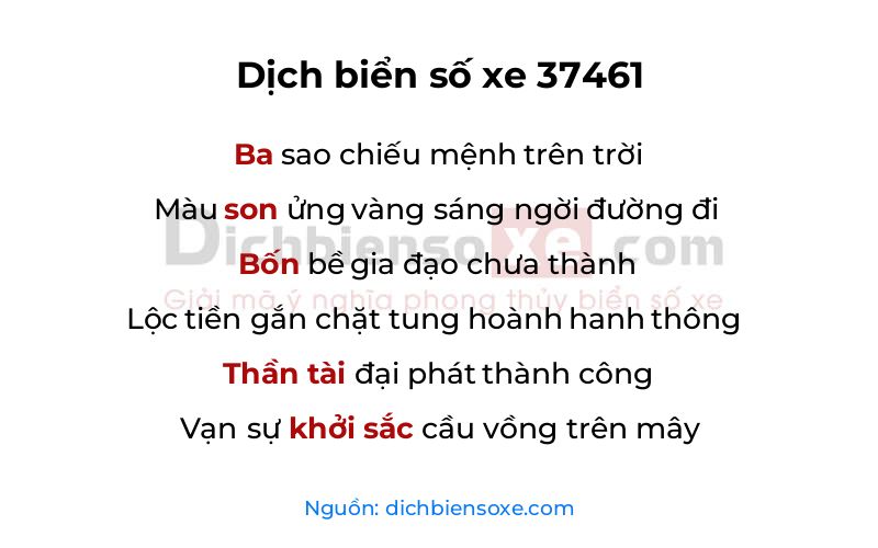 Dịch thơ biển số 37461