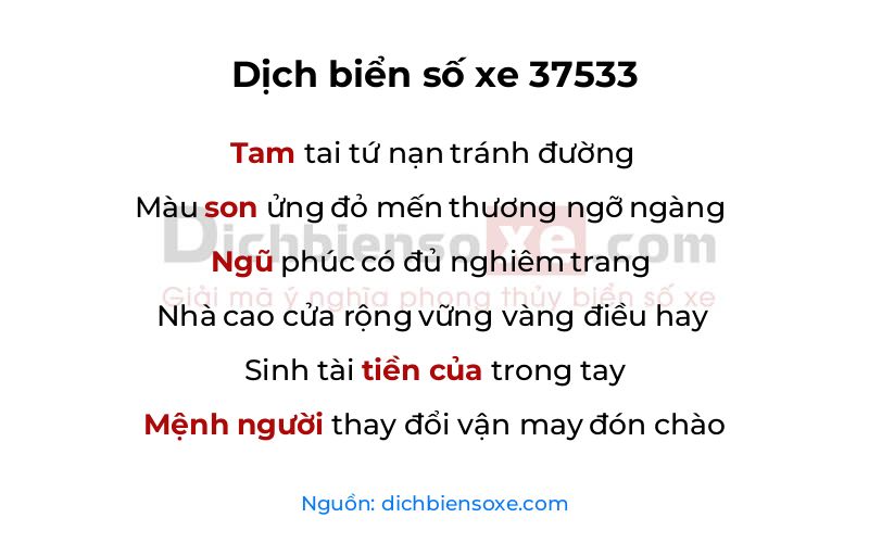 Dịch thơ biển số 37533