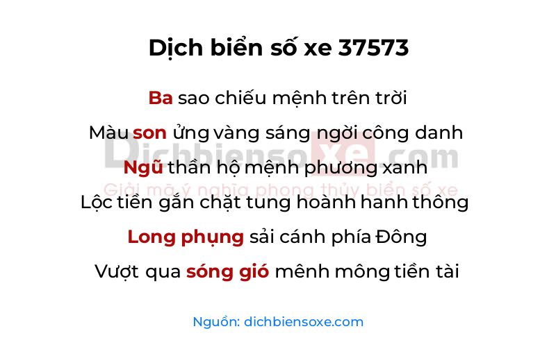 Dịch thơ biển số 37573