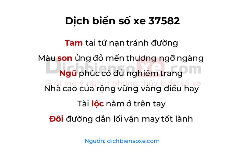 Dịch thơ biển số 37582