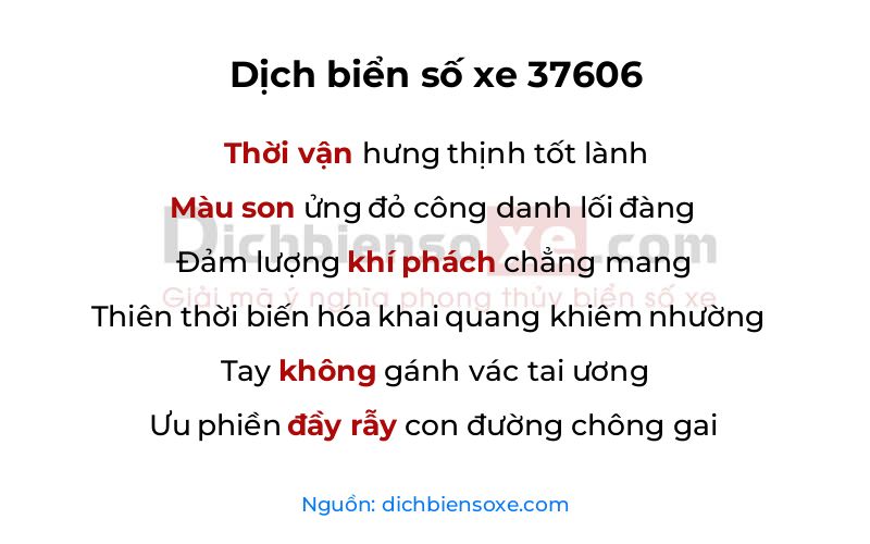 Dịch thơ biển số 37606