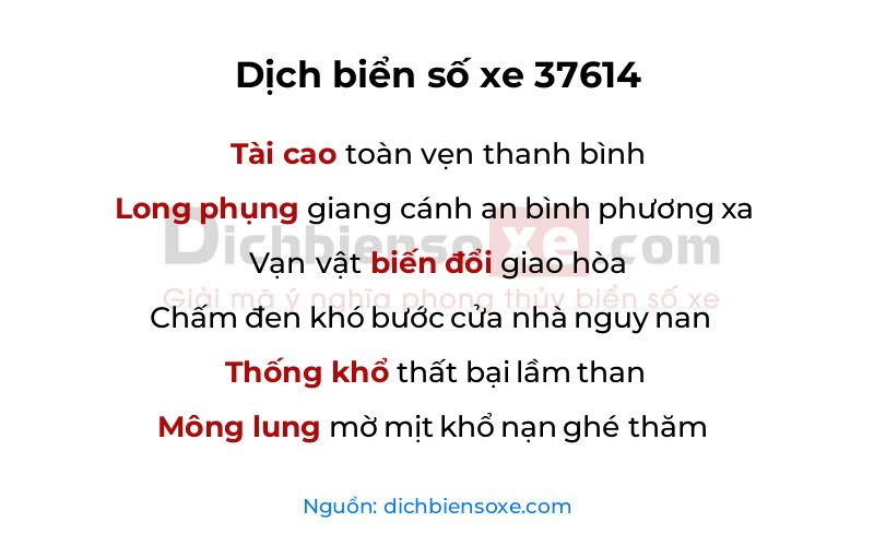 Dịch thơ biển số 37614