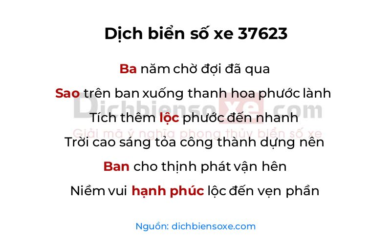 Dịch thơ biển số 37623