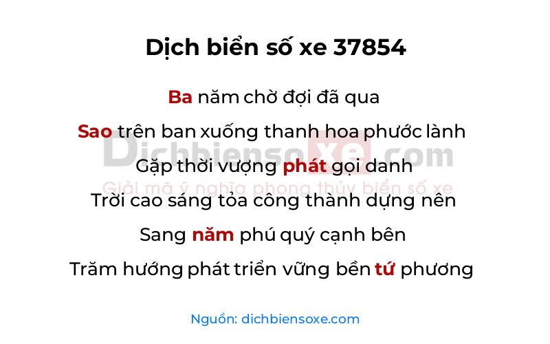 Dịch thơ biển số 37854