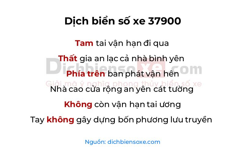 Dịch thơ biển số 37900