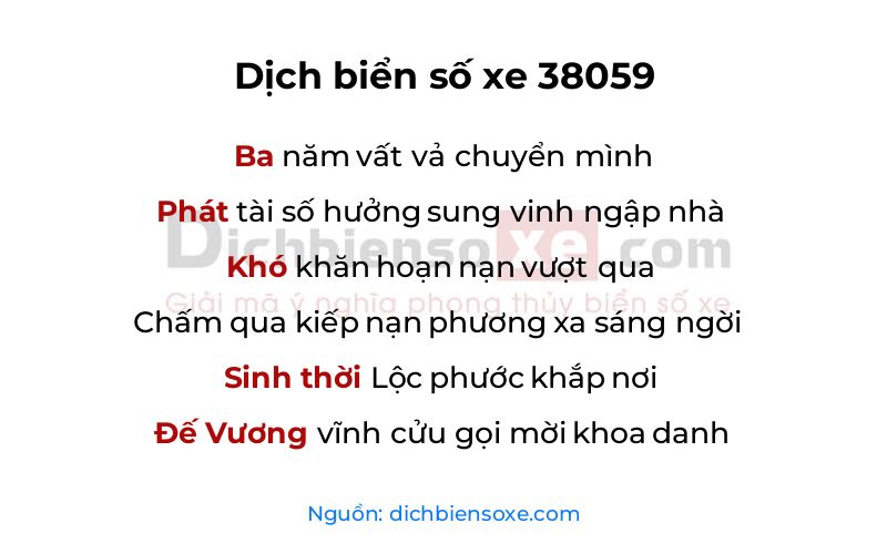 Dịch thơ biển số 38059